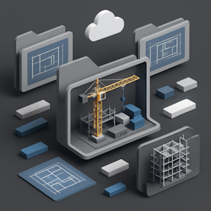 GPT Image 1 A construction site visualized as a digital file s 0